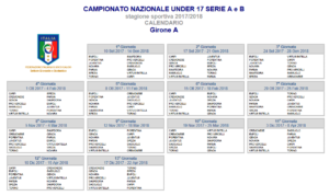 Calendario campionato Under17 2017/18